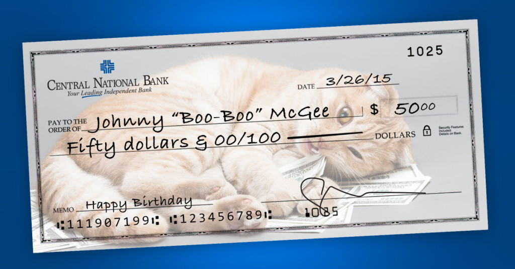 Cat Check - Deposit Endorsement