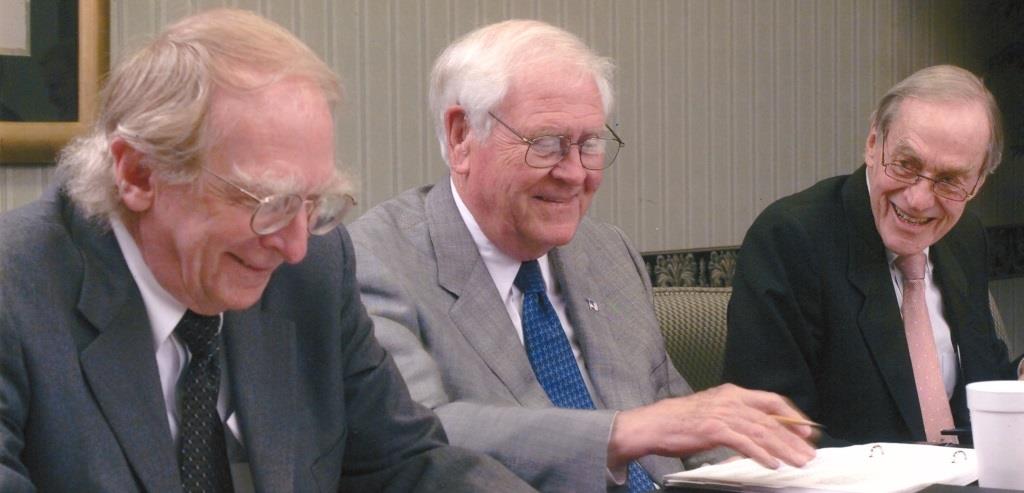 Lyndon Olson, Sr. at Central National Bank board meeting