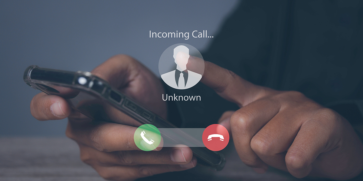 Unknown call comes through on phone