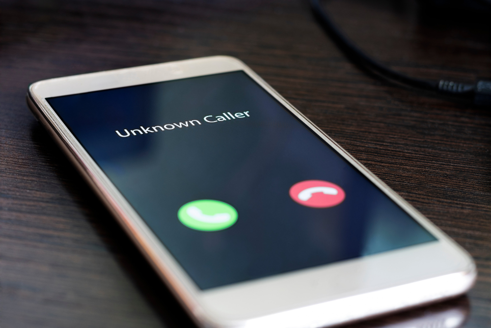 Unknown caller on phone.